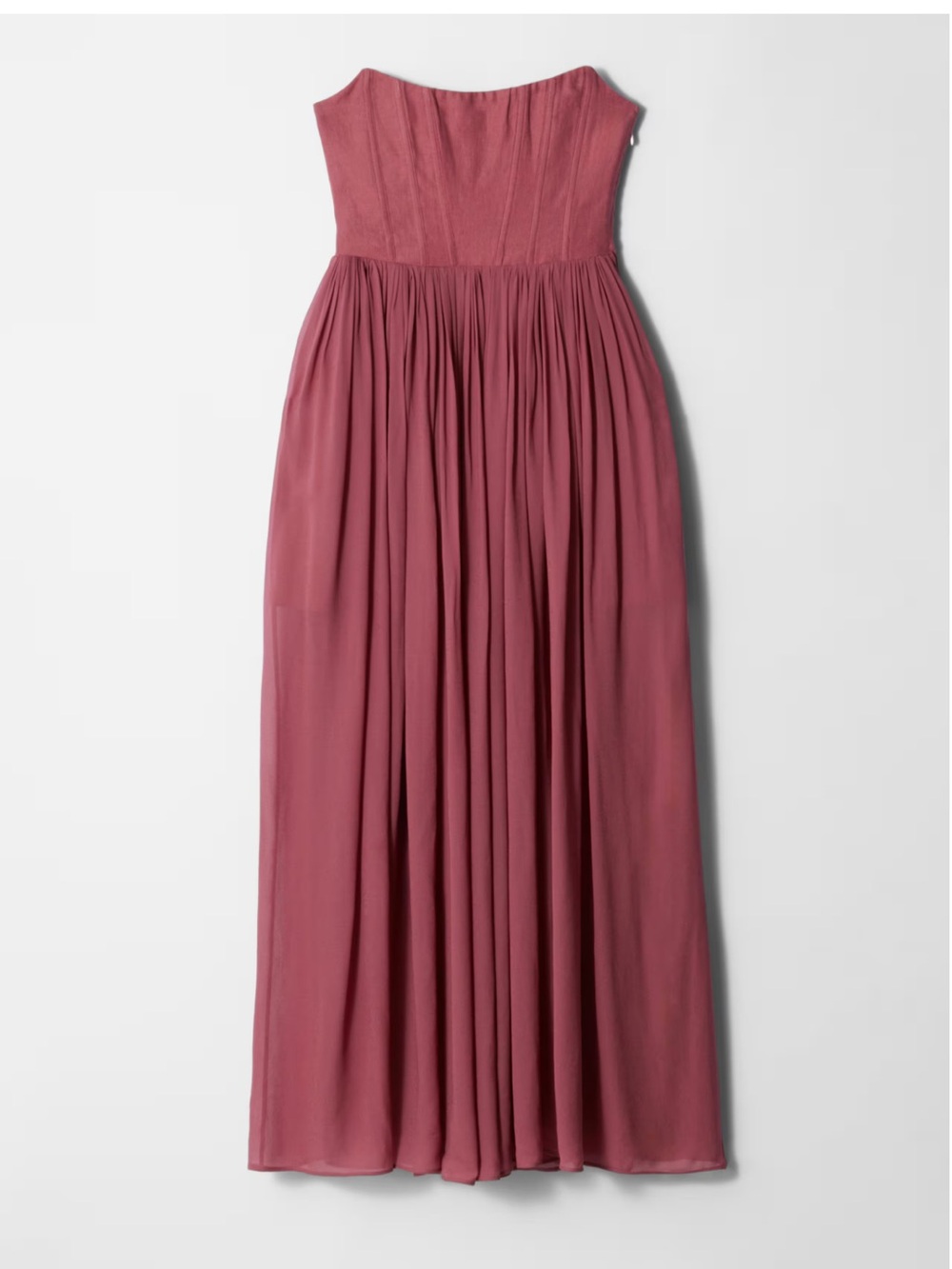 & Other Stories Strapless Maxi Dress in Dusty Rose